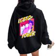 Lgbtq Gay Pride Rainbow Csd Trans Pan Lesbiche Bi Amore Felpa con cappuccio oversize da donna con stampa posteriore Black