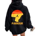 Love Parkour Camicia Da Uomo Parkour Regali Per Ragazzi Bambini Donne Felpa con cappuccio oversize da donna con stampa posteriore Black