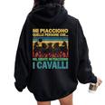 Maglia Cavallo Ragazza Equitazione Mi Piacciono I Cavalli Felpa con cappuccio oversize da donna con stampa posteriore Black