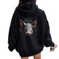 Maiale Mandala Animal Motif Illustrazione Pig Felpa con cappuccio oversize da donna con stampa posteriore Black