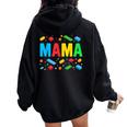 Mama Master Builder Building Bricks Blocks Women Oversized Hoodie Back Print Black