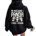 Mi Piacciono I Panda Donna Bambina Felpa con cappuccio oversize da donna con stampa posteriore Black