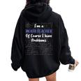 Middle School Math Teacher Of Course I Have Problems Felpa con cappuccio oversize da donna con stampa posteriore Black