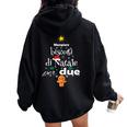 Natale Gravidanza Annuncio Nonni Incinta Mamma Loading Baby Felpa con cappuccio oversize da donna con stampa posteriore Black