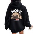 Nope Pug T Pigro Divertente Bambini Donne Uomini Cane Amante Regalo Felpa con cappuccio oversize da donna con stampa posteriore Black