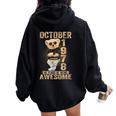 October 46Th Birthday 1978 Awesome Teddy Bear Women Oversized Hoodie Back Print Black