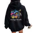 Orange Beach Alabama Florida Sea Turtle Surfer Souvenir Women Oversized Hoodie Back Print Black Orange Beach Alabama Florida Sea Turtle Surfer Souvenir Women Oversized Hoodie Back Print Black