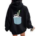 Panda Carino Nel Taschino Del Seno I Orso Panda I Panda Felpa con cappuccio oversize da donna con stampa posteriore Black