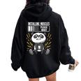 Panda Installing Muscles Please Wait Palestra Fitness Felpa con cappuccio oversize da donna con stampa posteriore Black