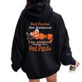Panda Rosso Donne Bambini Uomini Regalo Panda Rosso Felpa con cappuccio oversize da donna con stampa posteriore Black