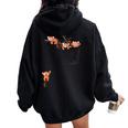 Panda Rosso Sveglio Che Gioca In Tasca Felpa con cappuccio oversize da donna con stampa posteriore Black