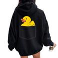 Paperella Di Gomma In Tasca Rubber Duck In Cargo Pocket Felpa con cappuccio oversize da donna con stampa posteriore Black