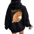 Partigrade Beer Drinking Tardigrade Nerd Party Science Joke Felpa con cappuccio oversize da donna con stampa posteriore Black