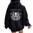 Perfect Circle Octopi Math Teacher Octopus Pi Day Felpa con cappuccio oversize da donna con stampa posteriore Black
