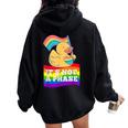 Probabilmente Non Era Una Fase Di Gay Lgbt Rainbow Duck Felpa con cappuccio oversize da donna con stampa posteriore Black