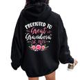 Promoted To Great Grandma Est 2025 First Time Grandma Women Oversized Hoodie Back Print Black