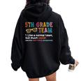 Proud 5Th Grade Team Definition Normal But Much Cooler Women Oversized Hoodie Back Print Black