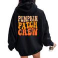 Pumpkin Patch Crew Matching Family Halloween Groovy Women Oversized Hoodie Back Print Black
