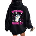 Ragazza Pinguino Pinguini Regali Ragazza Bambina Felpa con cappuccio oversize da donna con stampa posteriore Black