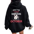 Regalo Di Compleanno Per Criceto Ottobre Per Ragazzi E Ragazze A Tema Felpa con cappuccio oversize da donna con stampa posteriore Black