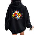 Rubik Cube Magic Cube Cube Rétro Rubiintage Nerd Sweat à capuche oversize pour femme avec imprimé dans le dos Black