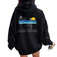 Saint Tropez Surf Spiaggia Surf Ragazza Ragazza Felpa con cappuccio oversize da donna con stampa posteriore Black