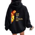 I Saw That I'm Telling Dad Religious Christian Jesus Women Oversized Hoodie Back Print Black
