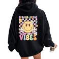 Second Grade Vibes 2Nd Grade Retro 1St Day Of School Women Oversized Hoodie Back Print Black