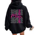 Senior Mom 2025 Class Of 2025 Back To School Graduation Pink Women Oversized Hoodie Back Print Black