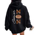 Senior Mom 2025 Football Mommy Class Of 2025 Graduation Women Oversized Hoodie Back Print Black