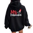 SigRa Indipendente 4 Luglio Patriottico Us Americano Ragazze Donne Felpa con cappuccio oversize da donna con stampa posteriore Black