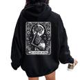 Skeleton Expectant Mother Tarot Card Pregnancy Announcement Women Oversized Hoodie Back Print Black