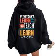 Special Education Teacher Life Educator Teaching Sped Women Oversized Hoodie Back Print Black