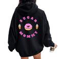 Sugar Mommy Sugar Daddy Pink Donut Gelato Coppia Umorismo Felpa con cappuccio oversize da donna con stampa posteriore Black