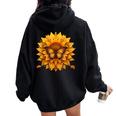 Sunflower Butterfly Floral Vintage Cool Graphic Women Oversized Hoodie Back Print Black