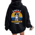 Sweet Summer Time Divertenti Detti Abbigliamento Per Donne E Uomini Felpa con cappuccio oversize da donna con stampa posteriore Black