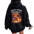 Thankful Grateful Blessed Highland Cow Fall Y'all Autumn Women Oversized Hoodie Back Print Black