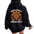 Thanksgiving Guess What Turkey Fall Humor Women Women Oversized Hoodie Back Print Black