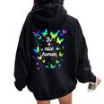 Tie Dye Be A Nice Human Inspirational Quote Be A Nice Human Sweat à capuche oversize pour femme avec imprimé dans le dos Black