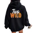 Two Wild 2Nd Birthday Family Zoo Animal Theme Baby Boy Girl Women Oversized Hoodie Back Print Black