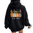 Vintage 1944 80Th Birthday Wildflower 80 Year Old For Women Women Oversized Hoodie Back Print Black