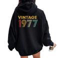 Vintage 1977 47 Cumpleaños Regalo 47 Años Hombre Women Oversized Hoodie Back Print Black