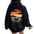 Vintage Retro Divertida De Gato Negro I Hate People Para Hombre Y Women Oversized Hoodie Back Print Black