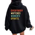 Vintage Retro Sport Lover Todos Relojes Deportes Women Oversized Hoodie Back Print Black