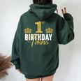 1° Compleanno Gemelli 1 Annoecchio Festa Idea Per Ragazzo E Ragazza Felpa con cappuccio oversize da donna con stampa posteriore Forest