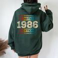 38 Cumpleaños Hombres 38 Años Retro Es Nacidos En 1986 Cuello Women Oversized Hoodie Back Print Forest