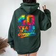 40 Anni 40 ° Compleanno Tie Dye Impressionante Donne Uomini Felpa con cappuccio oversize da donna con stampa posteriore Forest