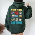 This Is My 80S Costume 1980S Party 80'S Outfit Women Women Oversized Hoodie Back Print Forest