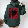 Albania Bandiera Uomini Donne Bambini Albania Felpa con cappuccio oversize da donna con stampa posteriore Forest
