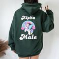 Alpha Unicorn Maschio Divertente Sarcastico Ironico Umorismo Strano Felpa con cappuccio oversize da donna con stampa posteriore Forest